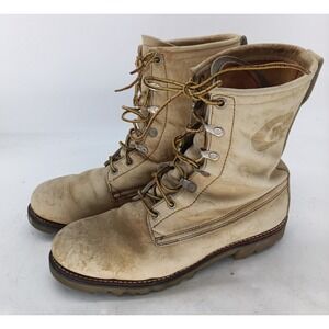 Original Chippewa 6" Lace up Work Combat Boots Mens 9 C USA Wheat 2327 Vtg  s6